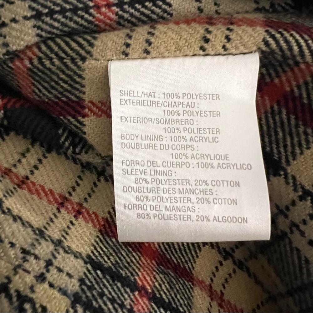 Liz Claiborne Beige Trench Coat Plaid Lined Women’s XL - Picture 7 of 7